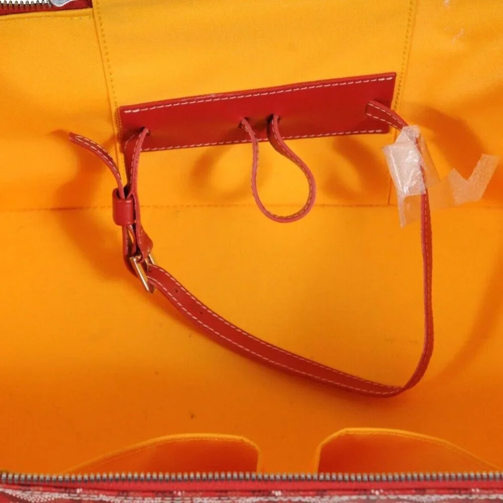 Goyard Vanity Train Case Red Canvas Crossbody Travel Bag Vintage Luggage Tote - Picture 14 of 16